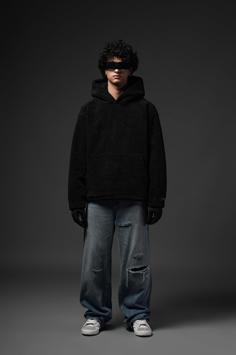 Sherpa Black Hoodie