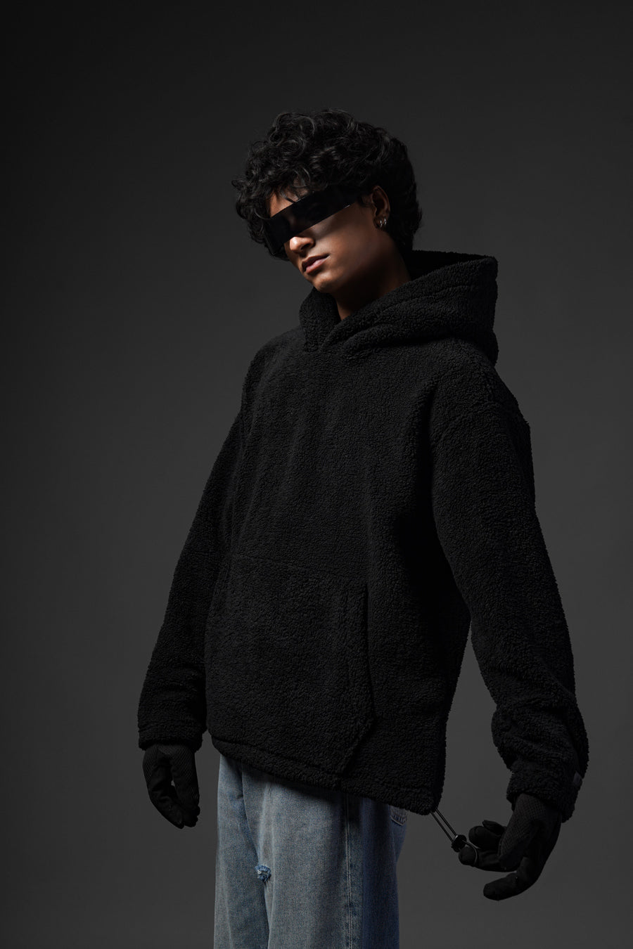Sherpa Black Hoodie