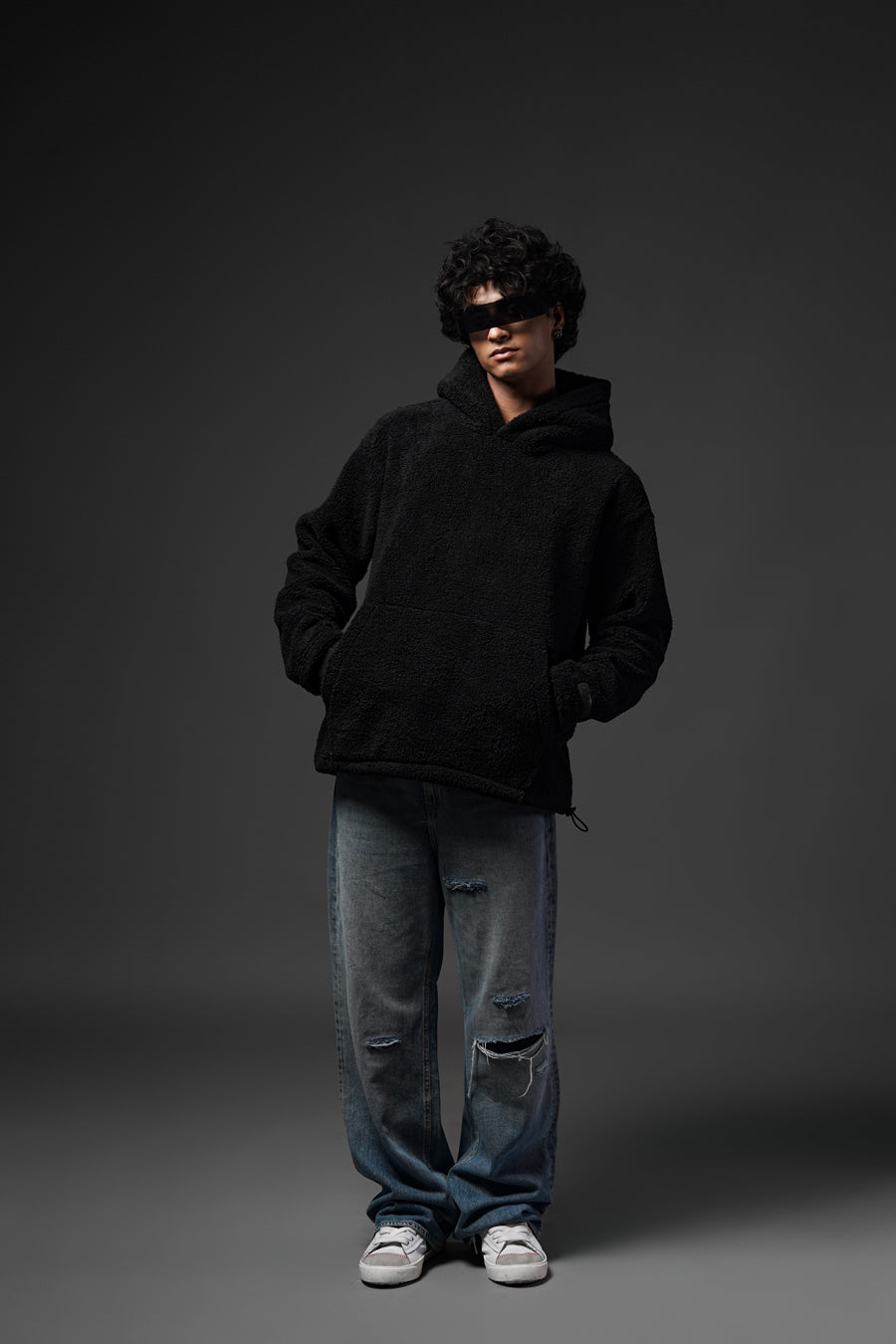 Sherpa Black Hoodie