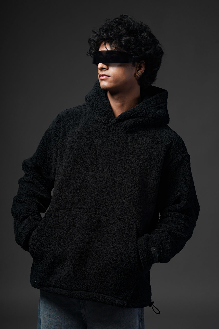 Sherpa Black Hoodie