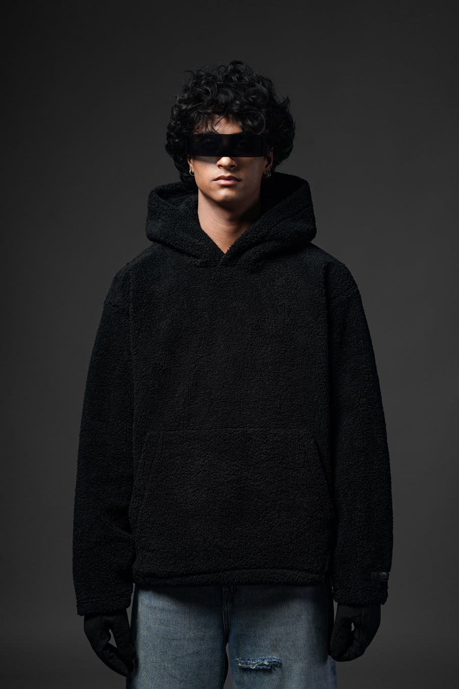 Sherpa Black Hoodie