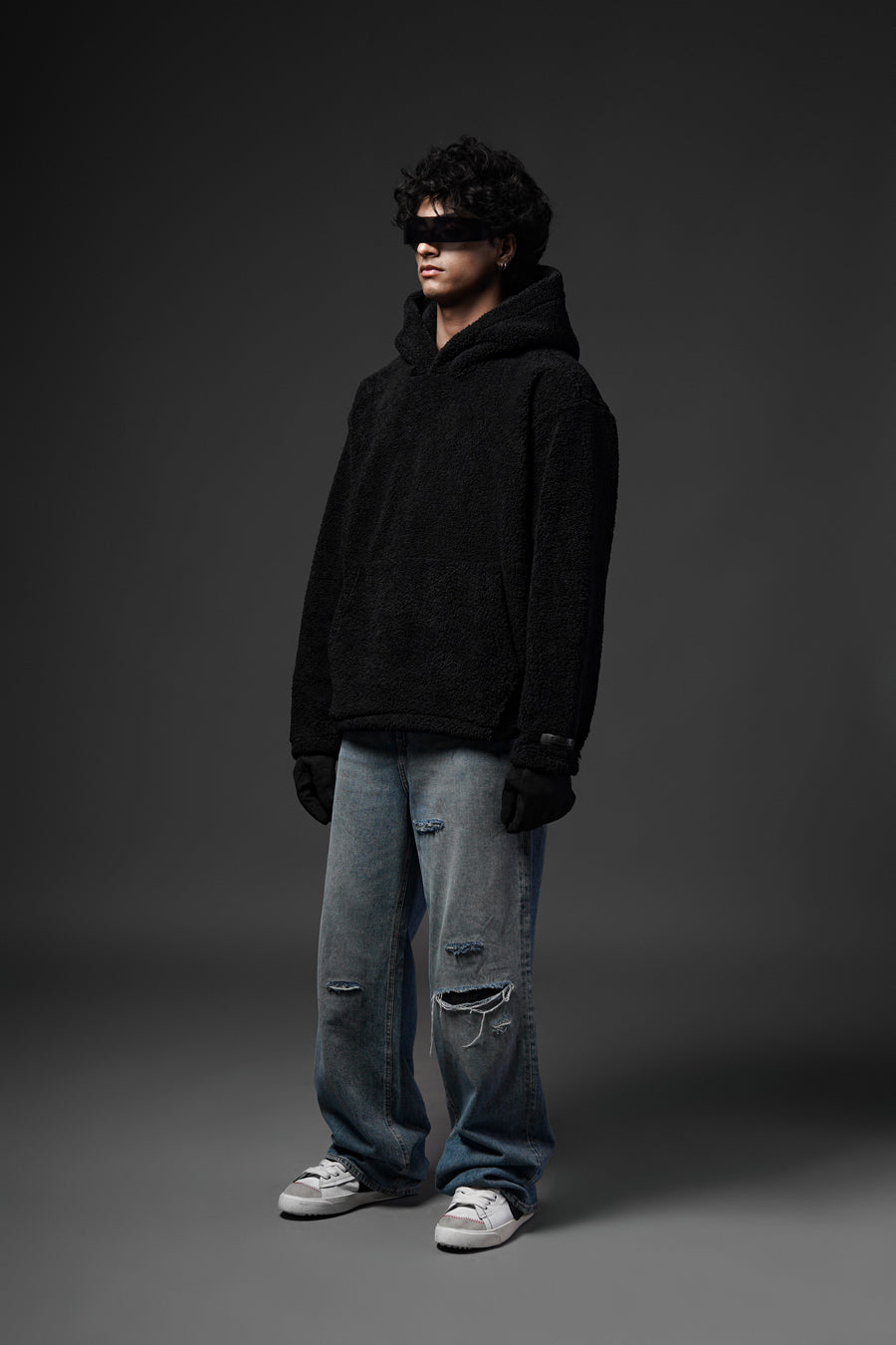 Sherpa Black Hoodie