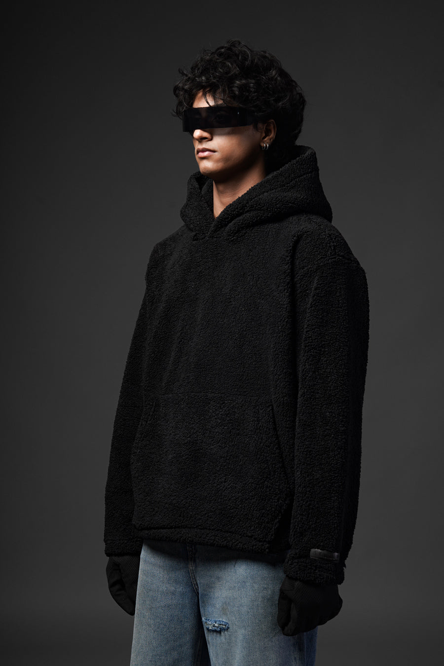 Sherpa Black Hoodie
