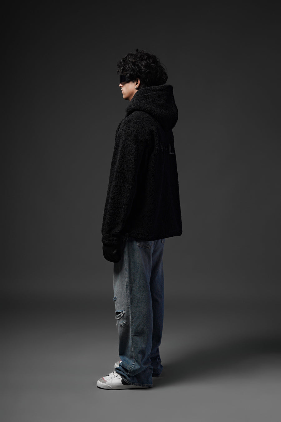 Sherpa Black Hoodie